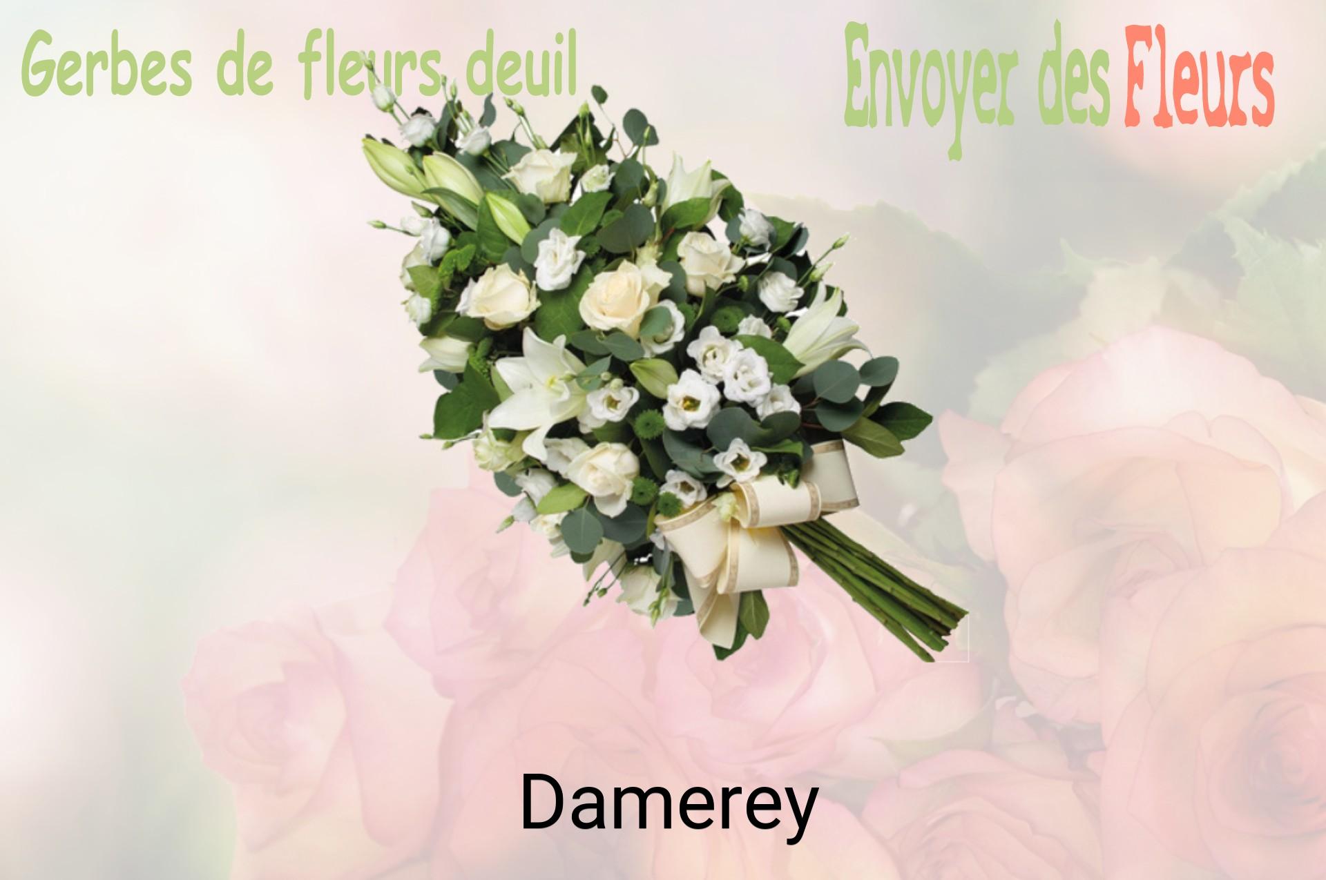 Gerbe de fleurs de deuil livrée à Damerey